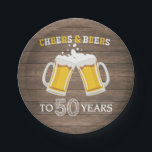 Rustikale Backwaren und Bier bis 50 Jahre Papierpl Pappteller<br><div class="desc">Rustikale Backwaren und Bier bis 50 Jahre Papierplatte</div>