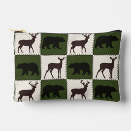 Rustikale Bären- und Hirschplätze, dunkelgrüne und Zubehörtasche