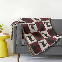 Rustikale Bären- und Hirschplätze, dunkelrote und  Decke