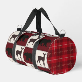 Rustikale Bären- und Hirschplätze, dunkelrote und  Duffle Bag