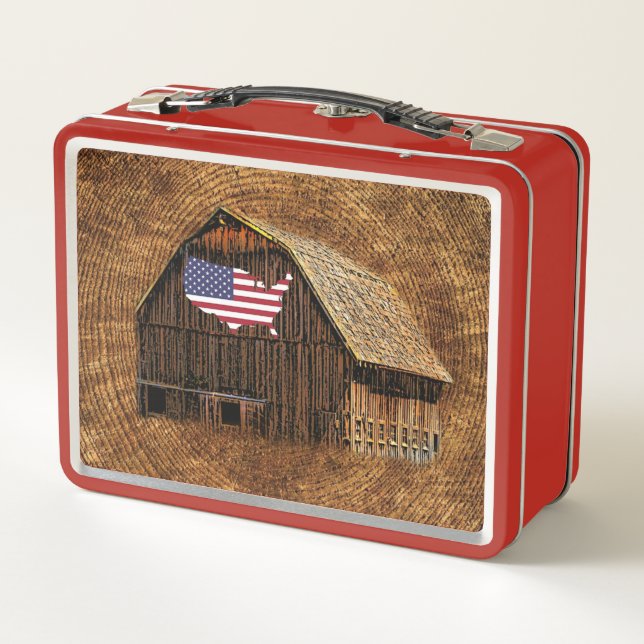 Rustikale Barfahne Metall Brotdose (Rückseite)