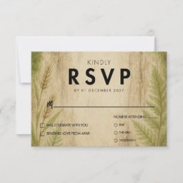 Rustikale Barke- und Mosswaldhochzeit - RSVP-Karte RSVP Karte