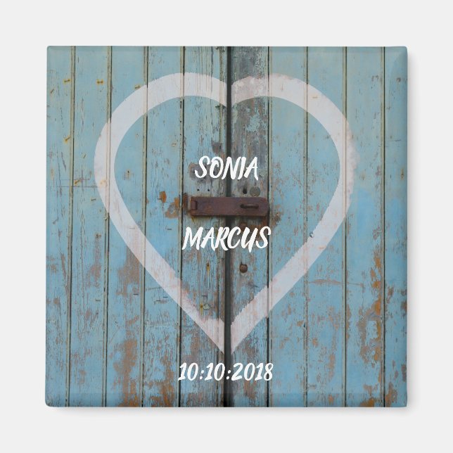 Rustikale Barntürenhochzeit Magnet (Vorne)