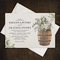 Rustikale Barrel White Gold Floral Wedding