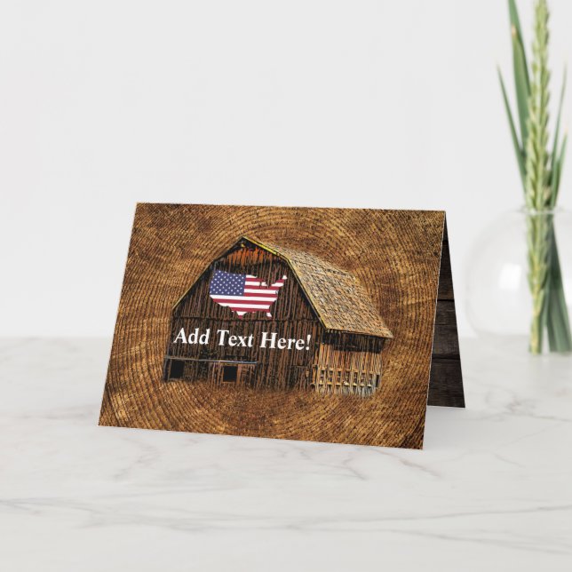 Rustikale Barriere - American Flag Note Card (Vorderseite)