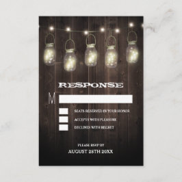 Rustikale Bartholz-Mason Jar Wedding RSVP-Karten RSVP Karte