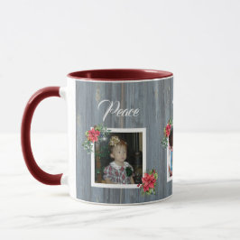 Rustikale Barverwaltung und Poinsettia | 3 FOTOS Tasse