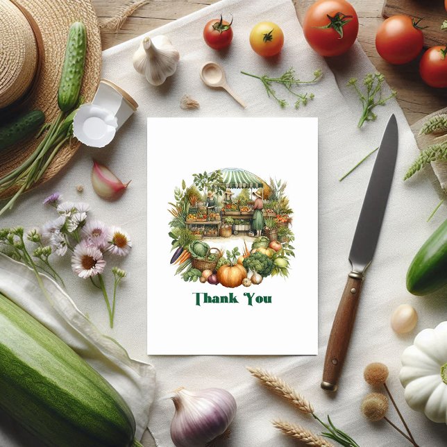 Rustikale Bauern in der Umgebung - Geburtstag Dankeskarte (Locally Grown Rustic Farmers Market Birthday Thank You Card)
