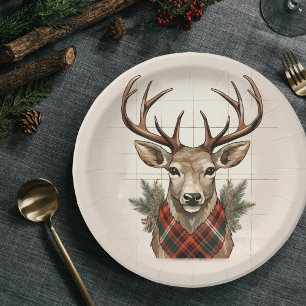 Rustikale Bauernhöfe Schätze mit Kariertem Hirsch Pappteller