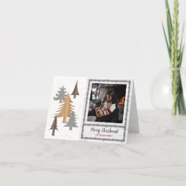 Rustikale Bauernhöfe Weihnachtsbaumen geklappt Feiertagskarte