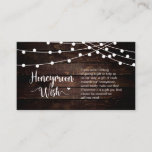 Rustikale Bauernkästen, Holz, Honeymoon Begleitkarte<br><div class="desc">Das ist der moderne Rustikale Bauernhof,  String Lights,  Holzdesign,  White Script Minimalismus,  Schriftzeichen-Schriftart,  Hochzeitskarte. Sie können die Farben des Schriftartes ändern und Ihre Hochzeitsdetails in den entsprechenden Schriftart / Schrift hinzufügen. #TeeshaDerrick</div>