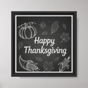 Rustikale Bauernmauer im Stil des "Happy Thanksgiv Leinwanddruck