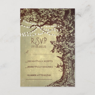 Rustikale Baum- u. Schnurlichter, die UAWG wedding RSVP Karte