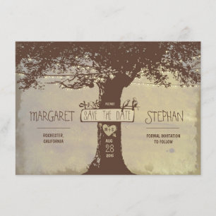 rustikale Baum- und Lichterketten-Save-the-Date-Ka Save The Date