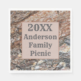 Rustikale Bäume Bark Jährliche Wiedersehen Picnic- Serviette