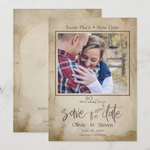 Rustikale Bäume, die wir Save the Date machen Einladung