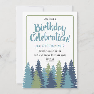 Rustikale Bäume Einladung zum Geburtstag