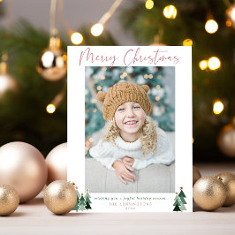 Rustikale Bäume Minimalistisch Modernes Foto Feiertagskarte