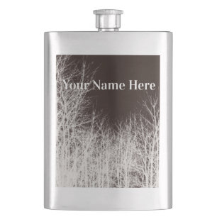 Rustikale Bäume Personalisierte klassische Flasche Flachmann