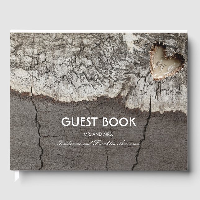 Rustikale Baumkronenhochzeit Gästebuch (Vorderseite)