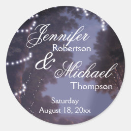 Rustikale Baumlichter Runder Aufkleber