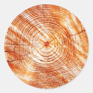 Rustikale Baumreife Holzdesign Geschenke Runder Aufkleber
