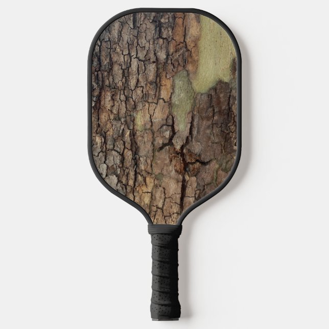 Rustikale Baumrinde im Freien Pickleball Schläger (Vorderseite)