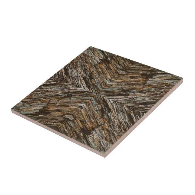 Rustikale Baumrinden-Foto Südwest-Diamantmuster Fliese (Seite)