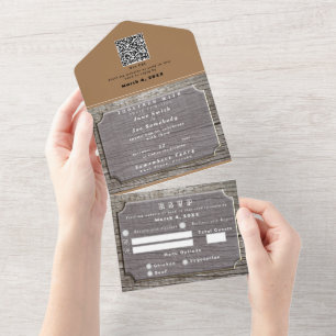 Rustikale Baumstruktur mit UAWG All In One Einladung