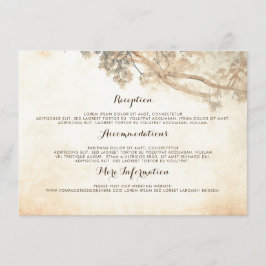 Rustikale Baumzweige Hochzeitsinformationsgäste Begleitkarte
