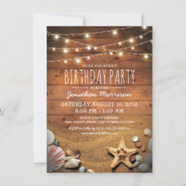 Rustikale Beach Tropical Nautical Birthday Party Einladung