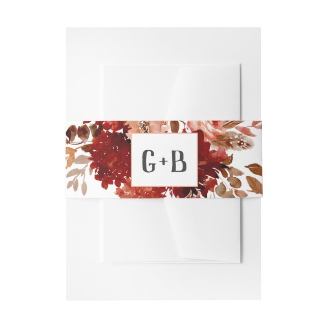 Rustikale Beauty Floral Gerahmte Hochzeit im Herbs Einladungsbanderole (Vorderseite Beispiel)