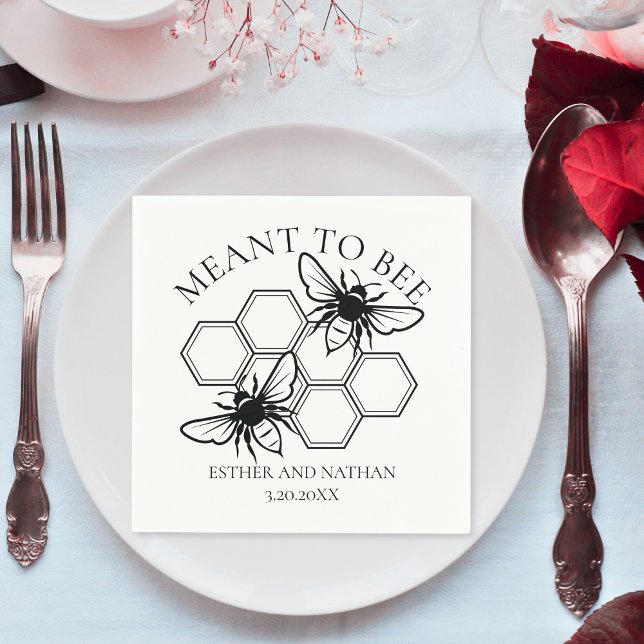 Rustikale Bedeutung für die Hochzeit von Bienen Serviette (Rustic Meant to Bee Wedding Napkins
)