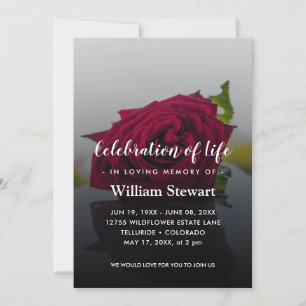 Rustikale Beerdigung   ROSE Einladung