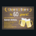 Rustikale Beifall-und Bier-60. Einladung<br><div class="desc">Rustikale Beifall-und Bier-60. Geburtstags-Einladung. Erwachsener Geburtstag. Bier-Geburtstag für Männer. Rustikaler hölzerner Hintergrund. Land Vintages Retro. Für weitere Kundenbezogenheit klicken Sie bitte "besonders anfertigen es" Knopf und benutzen unser Entwurfswerkzeug,  um diese Schablone zu ändern.</div>