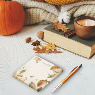 Rustikale Beige Brown, einfache Fallende Blätter Post-it Klebezettel
