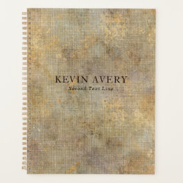 Rustikale Beige Gold Linen Textur Planer