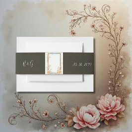 Rustikale Beige Hochzeit Einladungsbanderole