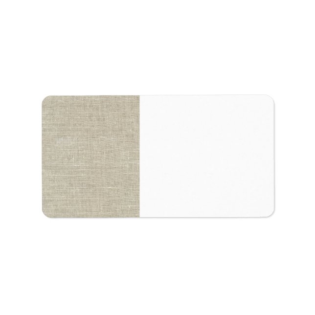 Rustikale Beige Linen bedruckt Adressaufkleber (Vorne)