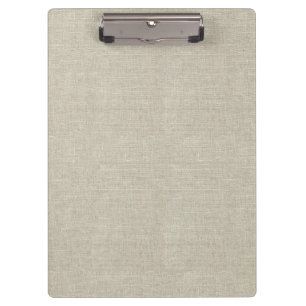 Rustikale Beige Linen bedruckt Klemmbrett