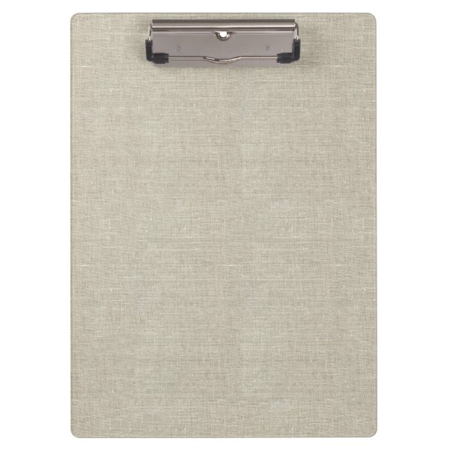 Rustikale Beige Linen bedruckt Klemmbrett (Vorderseite)