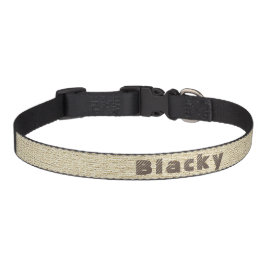 Rustikale Beige Textur Name des Hundes Haustierhalsband