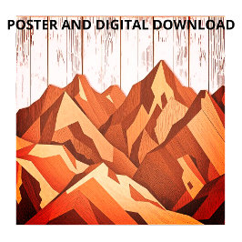 Rustikale Bergbaukunst im Bio Holz-Hintergrund Poster