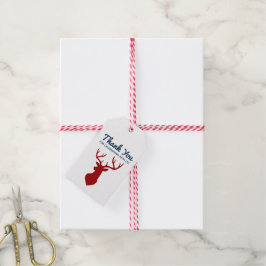 Rustikale Berge Hirsch Red Blue Wedding Geschenkanhänger