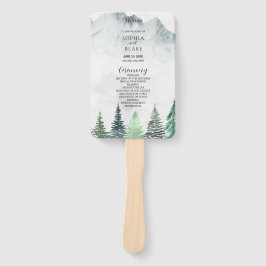 Rustikale Berge und Wald-Hochzeitsprogramm Fan Fächer