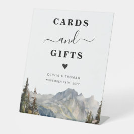 Rustikale Bergkarten und Geschenke Unterschrift Sockelschild