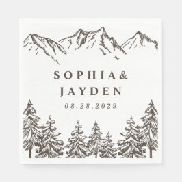 Rustikale Bergwelt Elegantes Wasserbad Pine Weddin Serviette