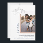 Rustikale Bergwelt Foto Rosa Save The Date<br><div class="desc">Kann vollständig an Ihre Bedürfnisse angepasst werden, um Ihren Anzug zu erfüllen. © Gorjo Designs. Made for you via Zazzle Plattform. // Hinweis: Foto wird nur als Platzhalter verwendet. Sie müssen vor der Bestellung/dem Druck Ihr eigenes Foto ersetzen. Wenn Sie Hilfe benötigen, kontaktieren Sie mich bitte. // Benötigen Sie Hilfe...</div>