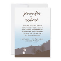 Rustikale Bergwelt Zipline Hochzeit Einladung