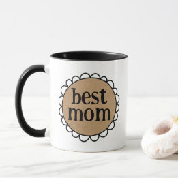 Rustikale BEST MAMA Scalloping Edge Blume Tasse
